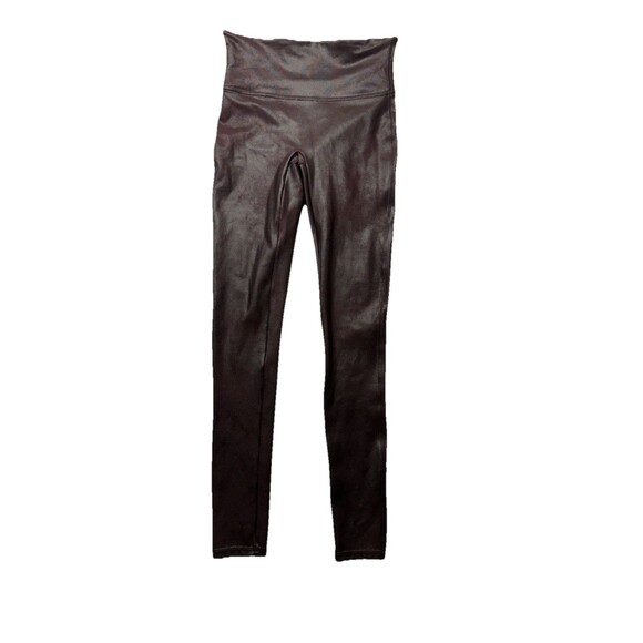 SPANX Women’s Shape Faux Leather Matte Purple Leggings Size Small Grunge - Picture 2 of 6